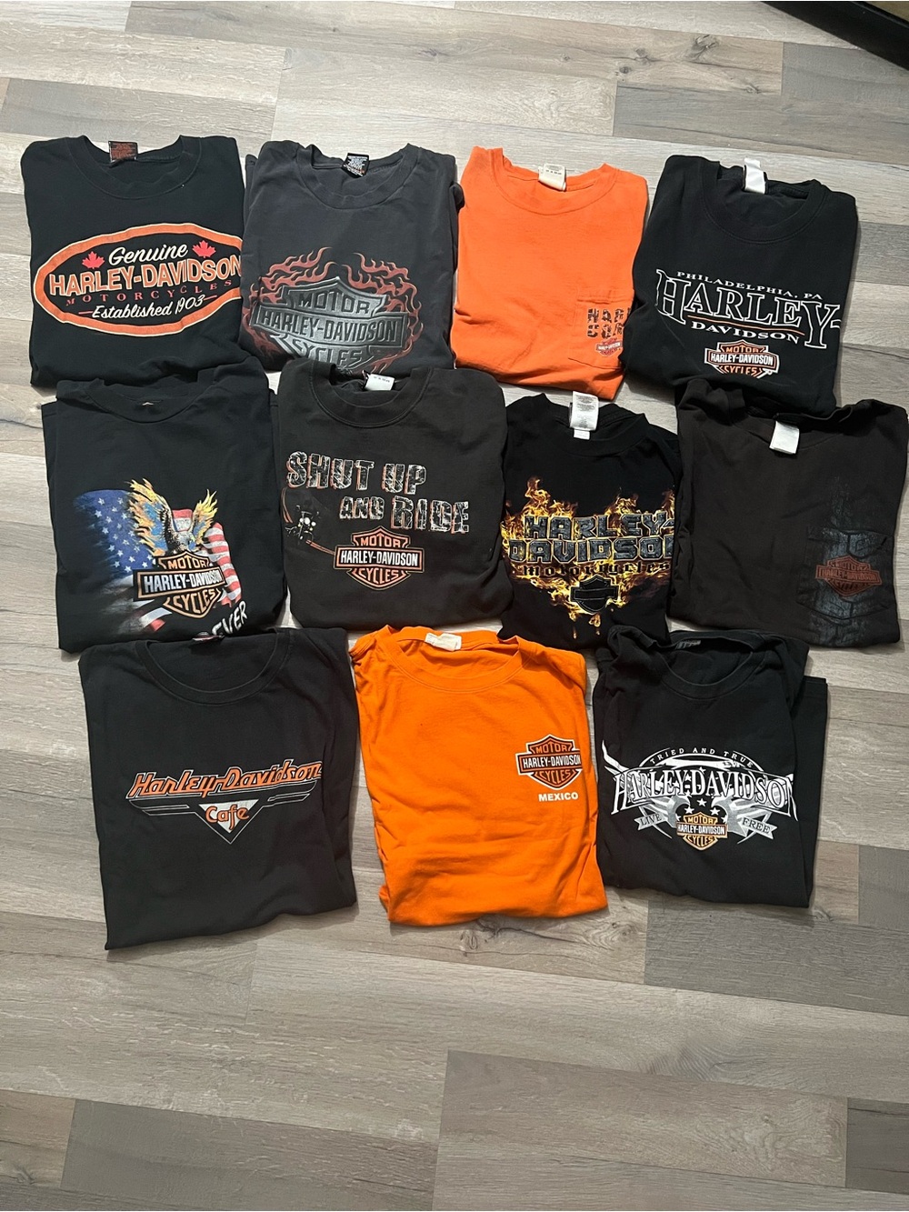 Vintage Harley Davidson Shirt Lot Of 11 Bulk Wholesale Rockys London L XL